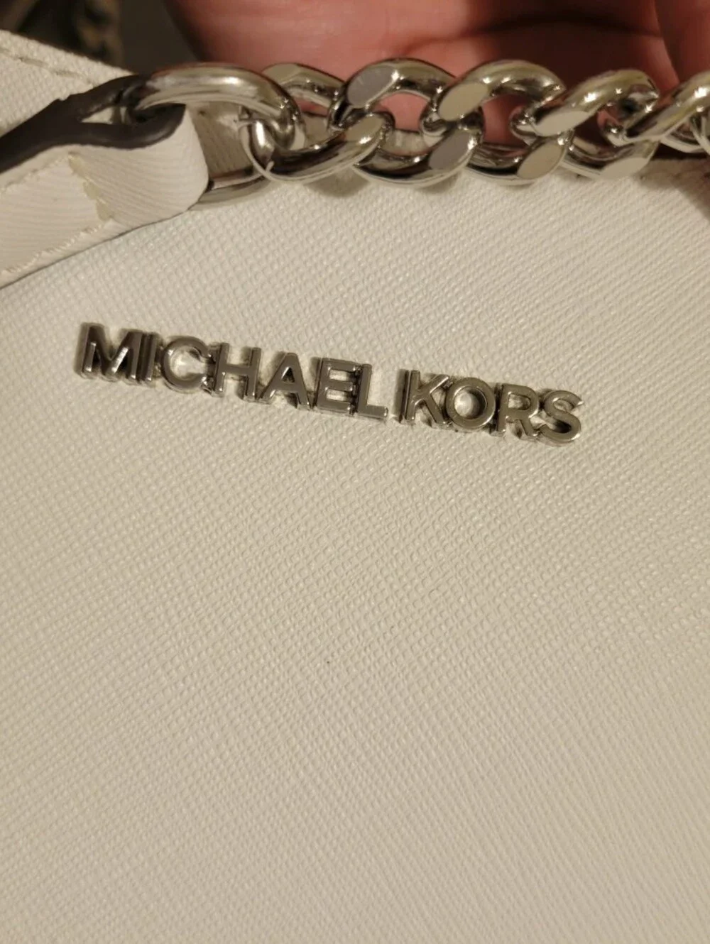 Michael Kors Chalk White Leather Tote and Wallet Set